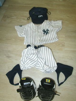 Bab Build A Bear Ny Yankees Nyc 2008 Outfit Cleats 7pc Set Baseball Uniform Mlb