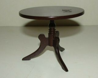 Sonia Messer Round Wood Table Flip Top Three Leg Doll Furniture