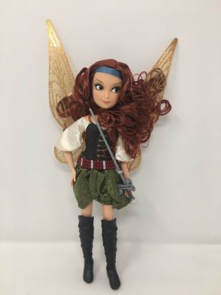Disney Store Tinkerbell Fairy Peter Pan Pirate Zarina Doll Flutter Wings