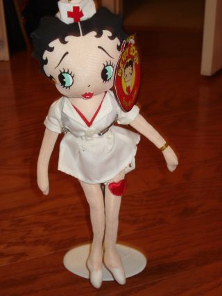 Betty Boop Kellytoy Cloth Nurse Betty White Outfit Doll 1999 Nwt