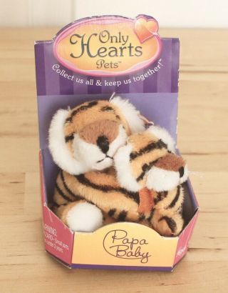 2009 Only Hearts Club Papa & Baby Pet Tiger Cat Mini Plush Toy