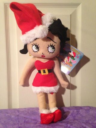 Betty Boop Stuffed Plush Cloth Doll Sexy Santa Elf Merry Christmas Holiday Hat