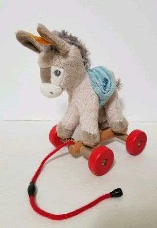 Steiff Issy Donkey Pull Along Toy Animal Plush 238642