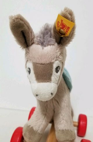 Steiff Issy Donkey Pull Along Toy Animal Plush 238642 2