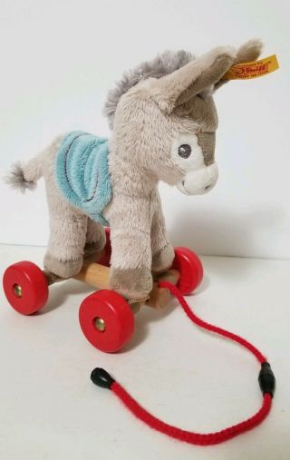 Steiff Issy Donkey Pull Along Toy Animal Plush 238642 3