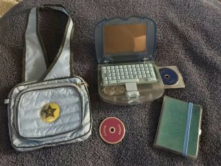 American Girl Lindsey Laptop Computer With Bag,  Cds,  Notebook 2001 Retired