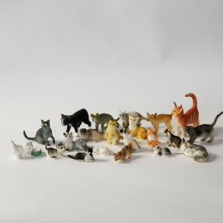 21 Cute Cat Dollhouse Miniature Figurines Range 1/4 " To 2 " China Resin Plastic