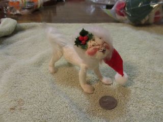 Annalee Plush Christmas Dog Santa Claus Hat