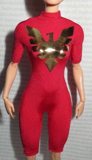 Bodysuit Barbie Doll Gold Label Marvel Dark Phoenix X - Men Red Uniform Leotard