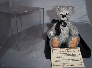 World Of Miniature Bears Dudley 2000 Mohair Fur Plus Certificate Leeann Snyder