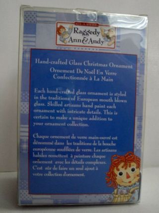 Raggedy Ann And Teddy Hand - crafted Glass Christmas Ornament By Kurt S Adler 3