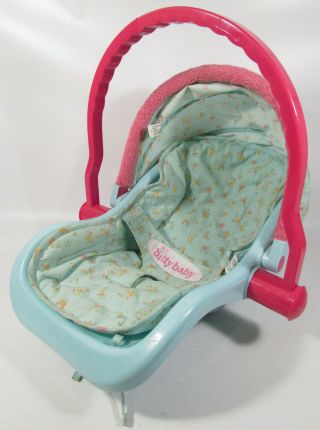 American Girl Bitty Baby Car Seat Teal And Pink Retired -
