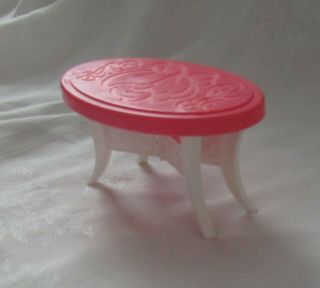 Barbie Dream Townhouse House Pink White Oval Coffee Table Replacement Guc