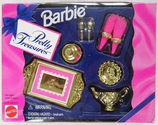 Barbie Pretty Treasures Gold Tea Set 1995