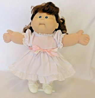 1987 Talking Cabbage Patch Kid Doll Brunette Blue Eyes W/original Outfit