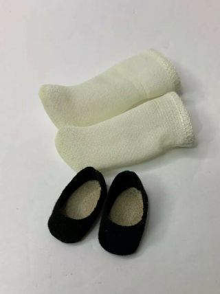 Madame Alexander 8” Doll Black Slip On Suede Shoes And White Socks