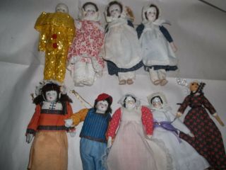 9 Victorian Christmas Doll Ornaments