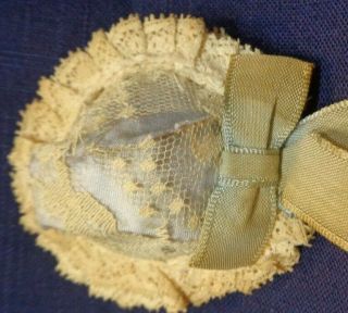 Antique Doll Hat For Small Antique Bisque German French 5 " Around Lacy J31