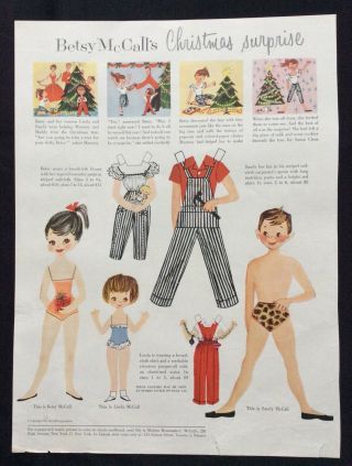 Vintage Betsy Mccall Mag.  Paper Dolls,  Betsy Mccall 