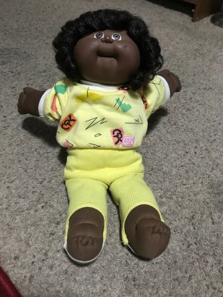 Vintage 1980’s Cabbage Patch Kids Doll Black African American Girl Brown Eyes