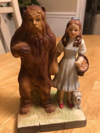 Vintage 1983 Seymour Mann Wizard Of Oz Cowardly Lion,  Dorothy Figurine And Toto