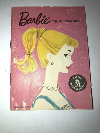 Htf Vintage 1959 - 1960 First Barbie Fashion Booklet -