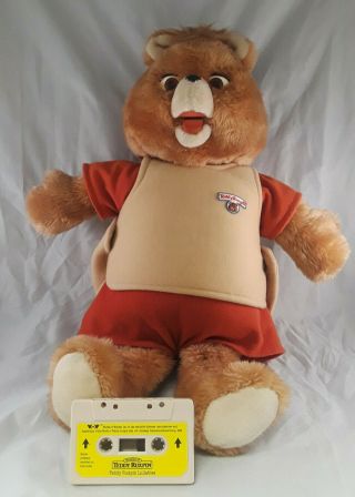 Vintage 1985 Teddy Ruxpin Talking Bear And Cassette