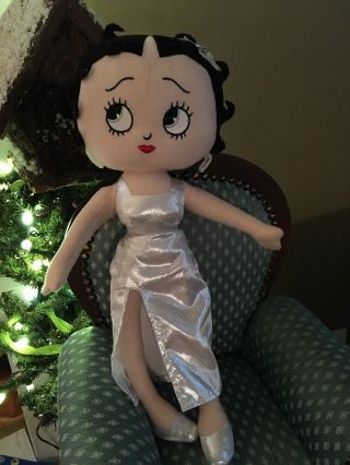 Betty Boop In Long Silver Dress Approximately 15 Inches Long