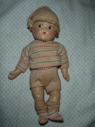 Early Vtg Vogue Doll Bunky Clothes Hat Socks Toddles Inkspot Tag 1940s No Doll