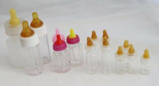 13 Baby Doll Bottles With Rubber Nipple For Mini Reborn Ooak Dolls Up To 10 "