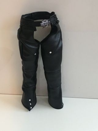 Bottom Ken Doll Mattel Harley Davidson Black Faux Leather Chaps Pants Accessory