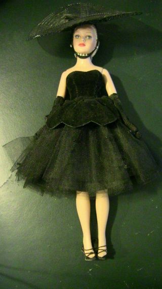 10 " Blonde Tiny Kitty Collier Black Gala Dress Tonner Hat Heels