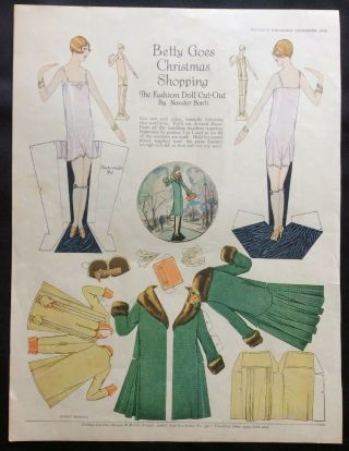 Betty Goes Shopping Mccalls Mag.  Paper Doll,  Dec.  1925,  Nandor Honti Art