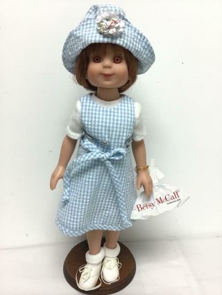 Tonner 14 " Betsy Mccall Doll In Blue/white Gingham Dress