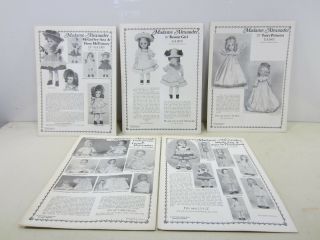 5 1978 Madame Alexander Doll Clothes Patterns By Patricia Gardner (uncut)