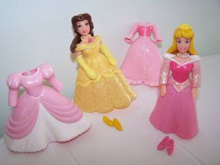 Disney Princess Polly Pocket Belle Aurora Outfits Shoes Necklace