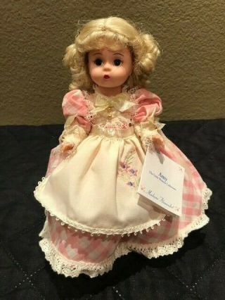 Madame Alexander Doll 8 " Little Women Amy 28170 1999 W/tag Euc