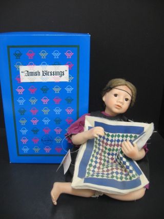 Collectible 1992 Ruth Porcelain Amish Blessing Figurine Doll Julie Good - Kruger