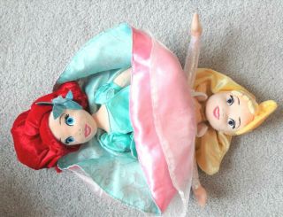 Disney Parks Ariel & Aurora Reversible Topsy Turvy Soft Doll Plush Princess