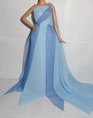 Evening C Dress Model Muse Barbie Doll Grace Kelly To Catch A Thief Blue Gown