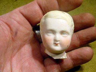 Excavated Vintage Victorian Faded Painted Bisque Doll Head Age 1860 Kister 14184