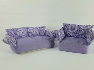 Polyfect Toys Barbie Size Plush Couch And Chair Purple