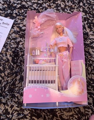 Barbie 2000 Vintage Krissy Bedtime Baby Set Glow in the Dark ADORABLE Open box 2