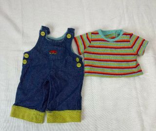 American Girl Bitty Baby Twins Doll 2006 Meet Outfit Denim Overalls And Shirt