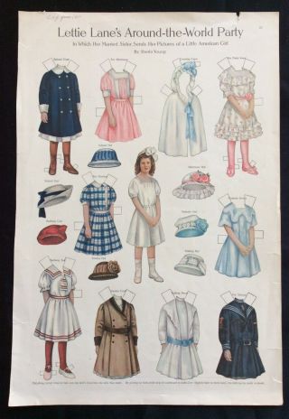 Lettie Lane Mag.  Paper Doll Lhj By Sheila Young,  June 1911,  American Girl