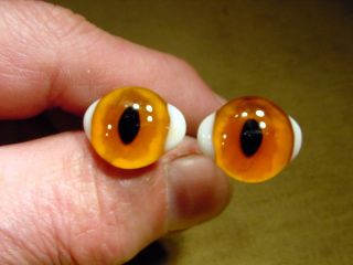 A Pair Vintage Solid Glass Eyes Size 20 Mm Teady Bear Taxidermy Age 1910 Art A5