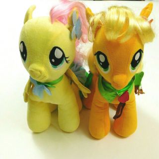 My Little Pony Bab Applejack And Fluttershy W/ Capes Buid - A - Bear Plush