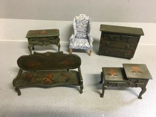 Russ Doll House Furniture Bears From The Past: Love Seat,  Buffet,  Phone,  Dresser