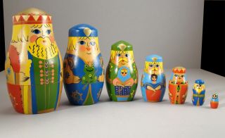 Russian Nesting Dolls Matryoshka Hand - Painted Wood,  Royal/nutcracker Theme