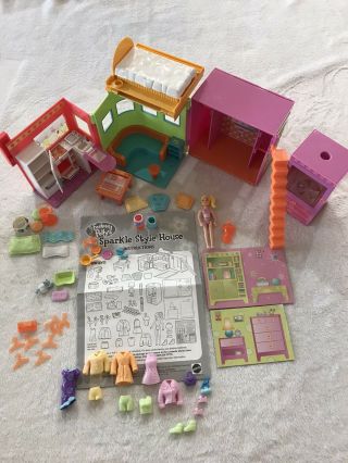 Polly Pocket Sparkle Style House,  Hip Style Stage,  2 Cars,  Limousine,  Pool Party 2